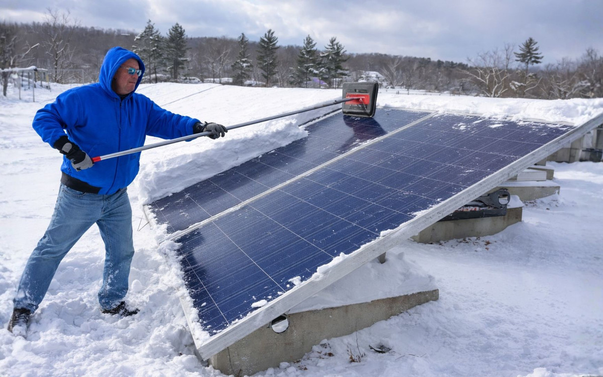 Ekspert pokazał mi jak usunąć lód z paneli fotowoltaicznych. Bez ryzyka uszkodzeń