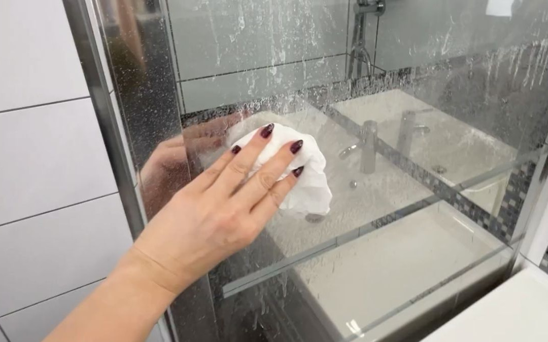 Zwijam w kulkę i przecieram szyby prysznica. Kamień znika na 3 tygodnie